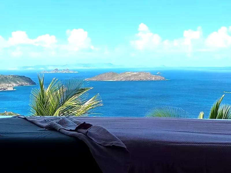 In-villa massage table with an ocean view, Saint-Barthélemy