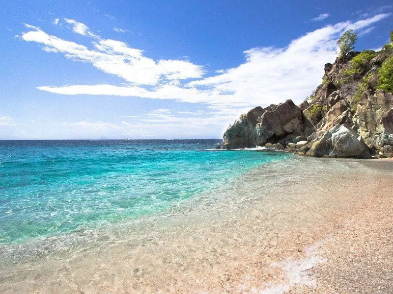 Shell Beach and its headland, Gustavia, Saint-Barthélemy