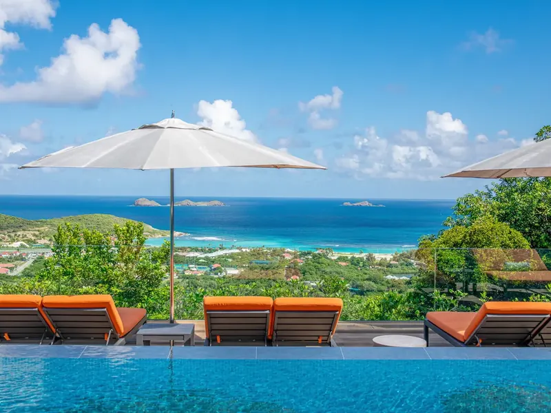 View over Saint-Jean bay from Villa Panoramic, Lurin, Saint-Barthélemy